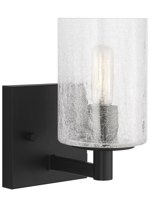 Generation Lighting GLV1031MBK Parker 1 light midnight black bath vanity wall light