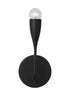 Generation Lighting GLV1081MBK Maya small wall sconce in midnight black