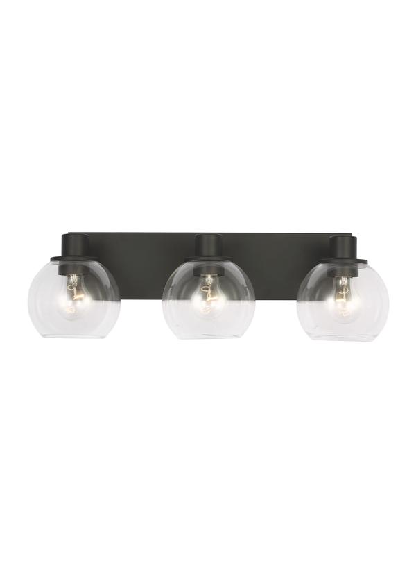 Generation Lighting GLV1123MBKE Rito 3 light black bath vanity wall light