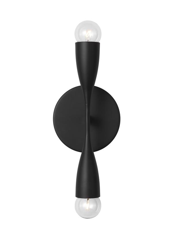 Generation Lighting GLW1002MBKE Maya 2 Light Midnight Black Bath Vanity Wall Light