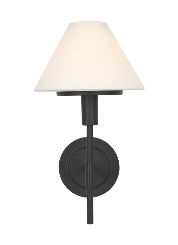 Generation Lighting GLW1011MBK Mendota small sconce in Midnight Black