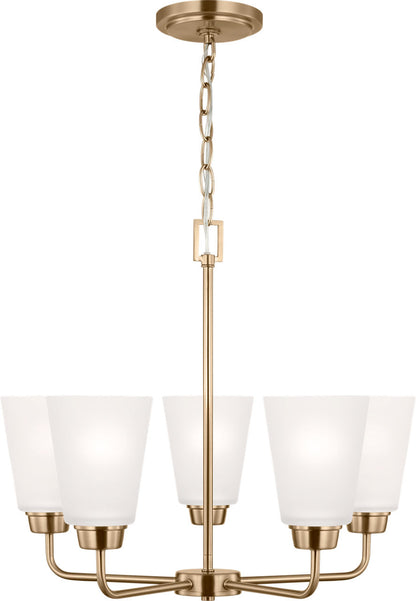 Generation Lighting Kerrville 5 light satin brass chandelier ceiling light