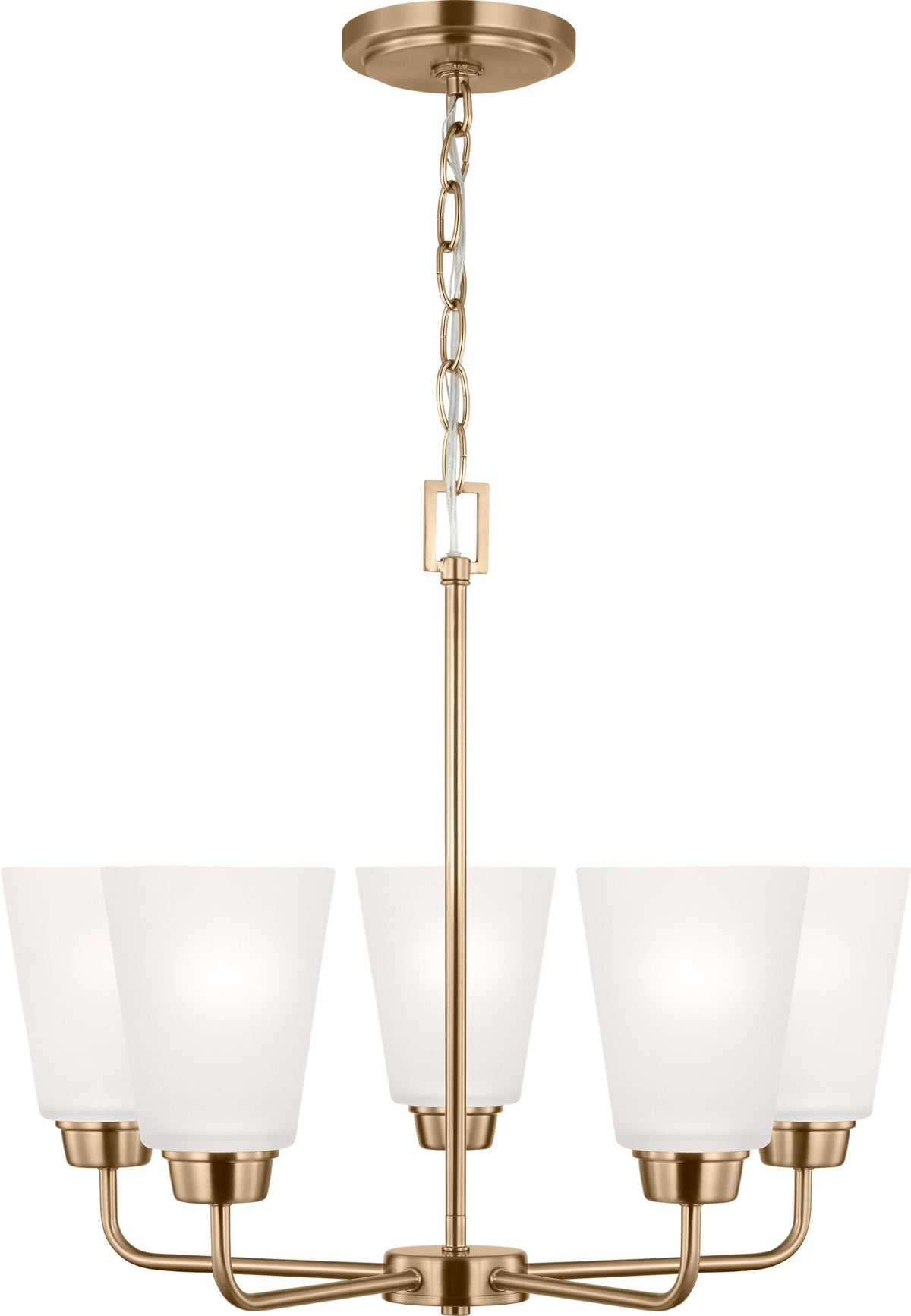 Generation Lighting 3115205-848 Kerrville 5 Light Satin Brass Chandelier Ceiling Light