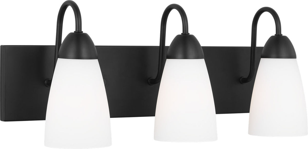 Generation Lighting Seville 3 light midnight black bath vanity wall light