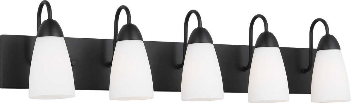 Generation Lighting Seville 5 light midnight black bath vanity wall light