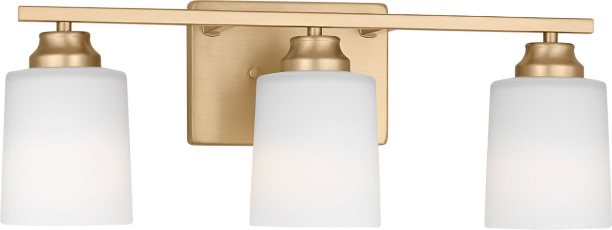 Generation Lighting Vinton 3 light satin brass bath vanity wall light