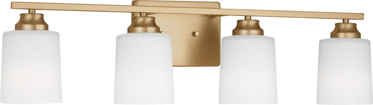 Generation Lighting Vinton 4 light satin brass bath vanity wall light