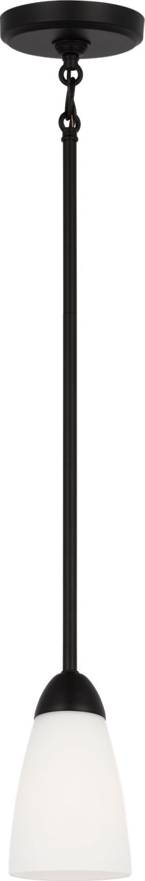Generation Lighting Seville 1 light midnight black mini pendant
