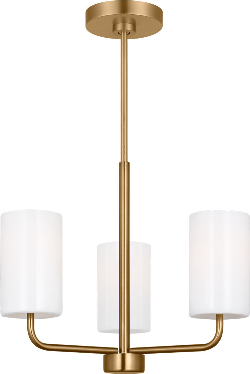Generation Lighting Rhett 3 Light Satin Brass Chandelier Ceiling Light