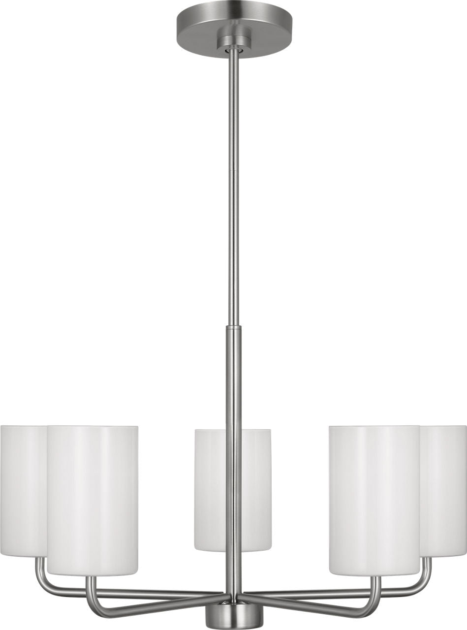 Generation Lighting Rhett 5 light brushed steel chandelier ceiling light