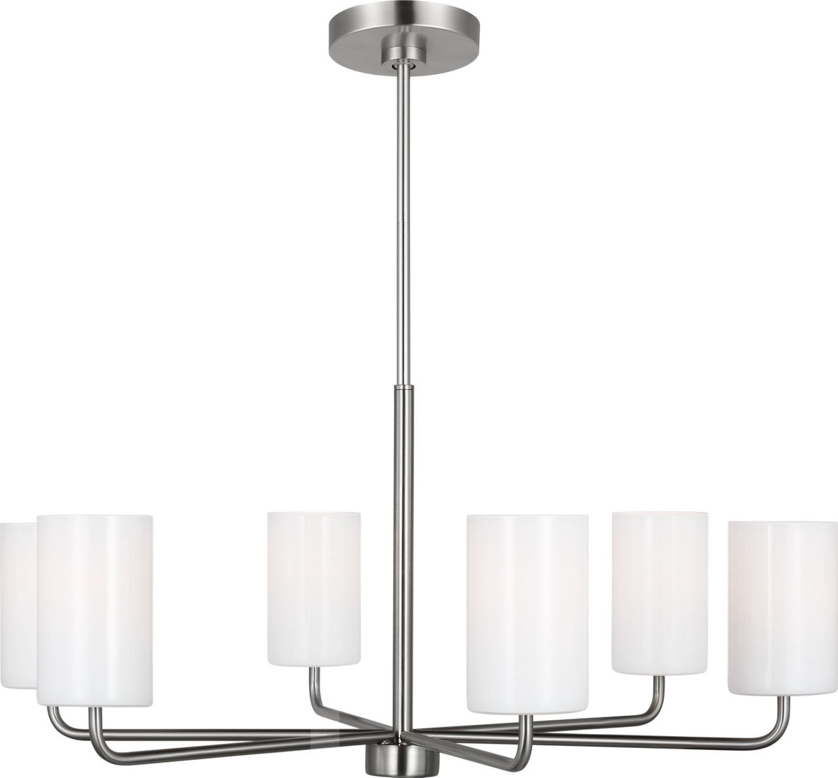 Generation Lighting Rhett 6 light brushed steel chandelier ceiling light