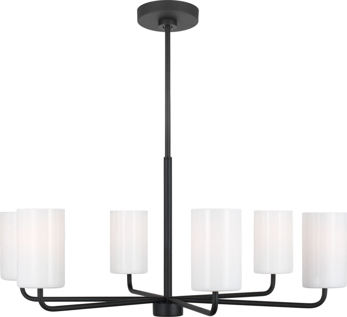 Generation Lighting Rhett 6 light chandelier in midnight black