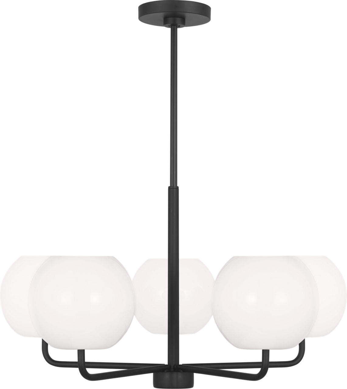Generation Lighting GLC1055MBK Rory 5 Light Midnight Black Chandelier Ceiling Light