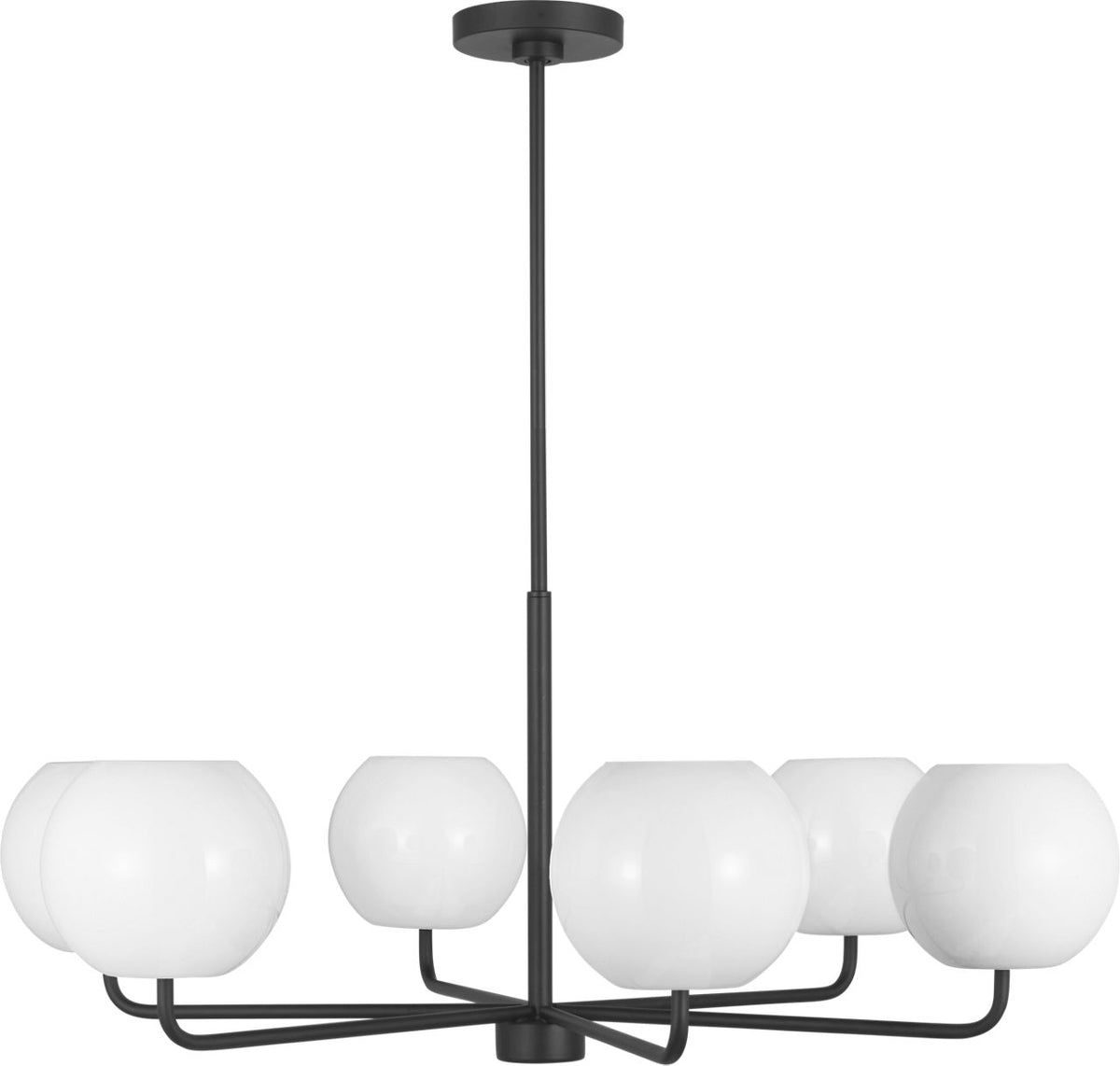 Generation Lighting Rory 6 light black chandelier ceiling light