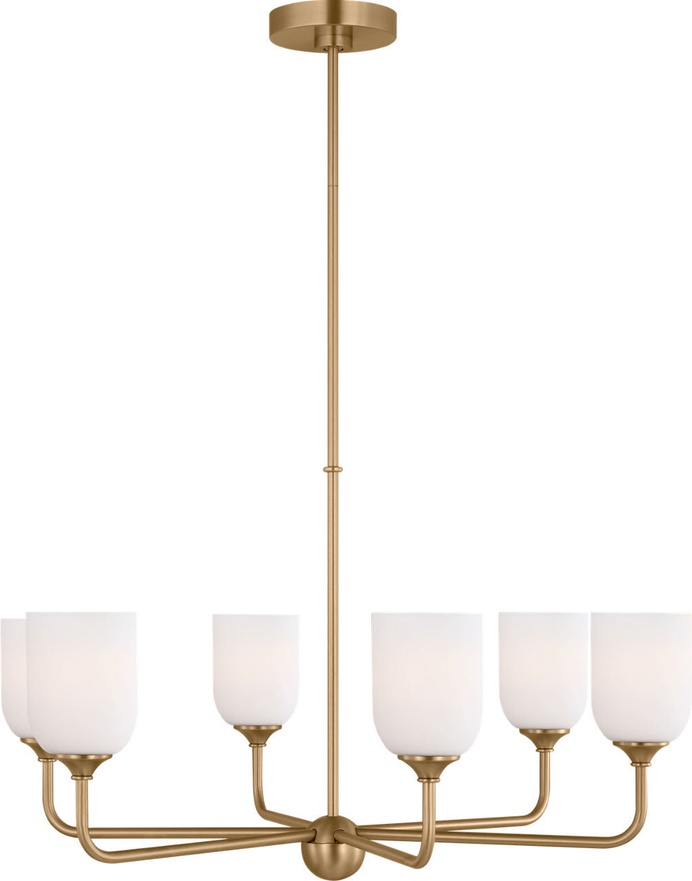 Generation Lighting GLC1096SB Emile 6 light satin brass chandelier ceiling light