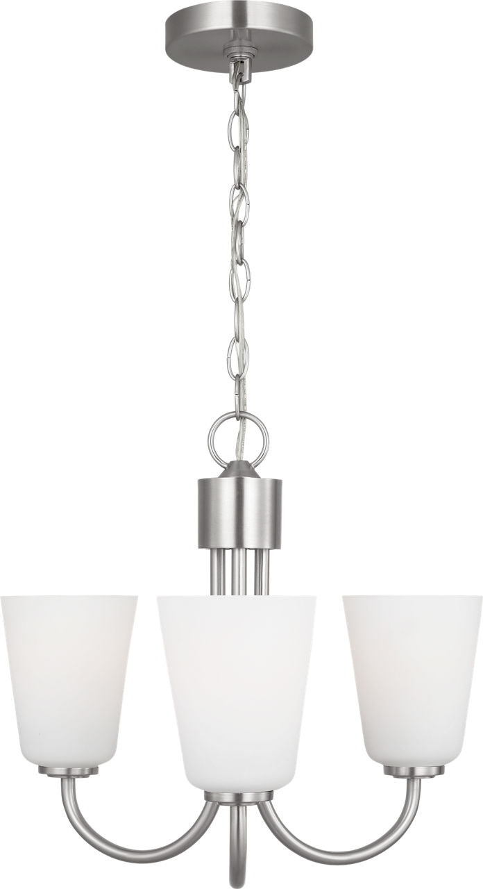 Generation Lighting GLC1123BS Miles 3 Light Brushed Nickel Chandelier Ceiling Light