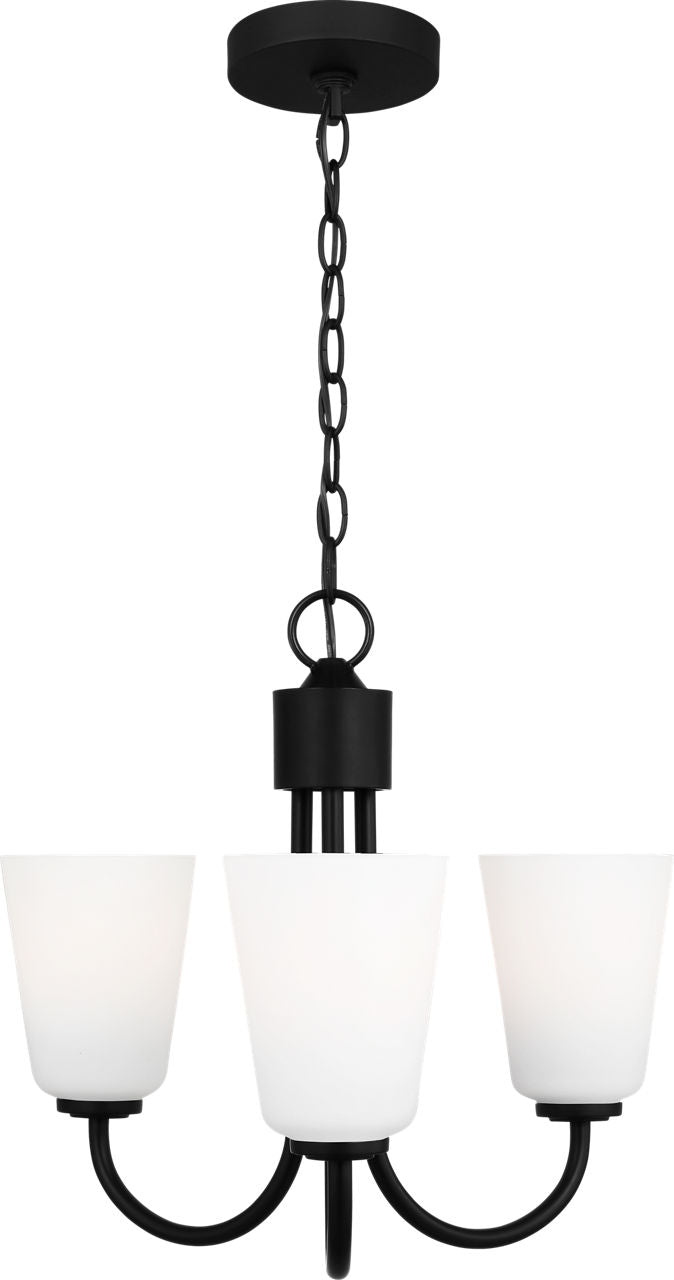 Generation Lighting GLC1123MBK Miles 3 light midnight black chandelier