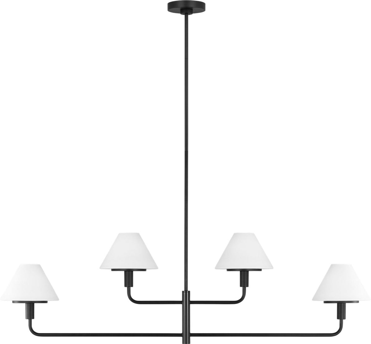 Generation Lighting GLC1244MBK Mendota 4 light chandelier in Midnight Black
