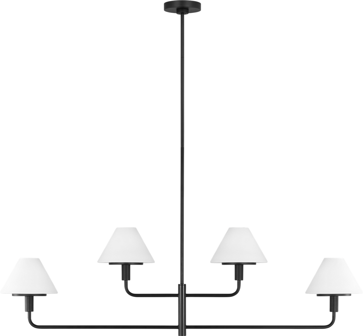 Generation Lighting GLC1244MBK Mendota 4 Light 50 inch Midnight Black Chandelier Ceiling Light