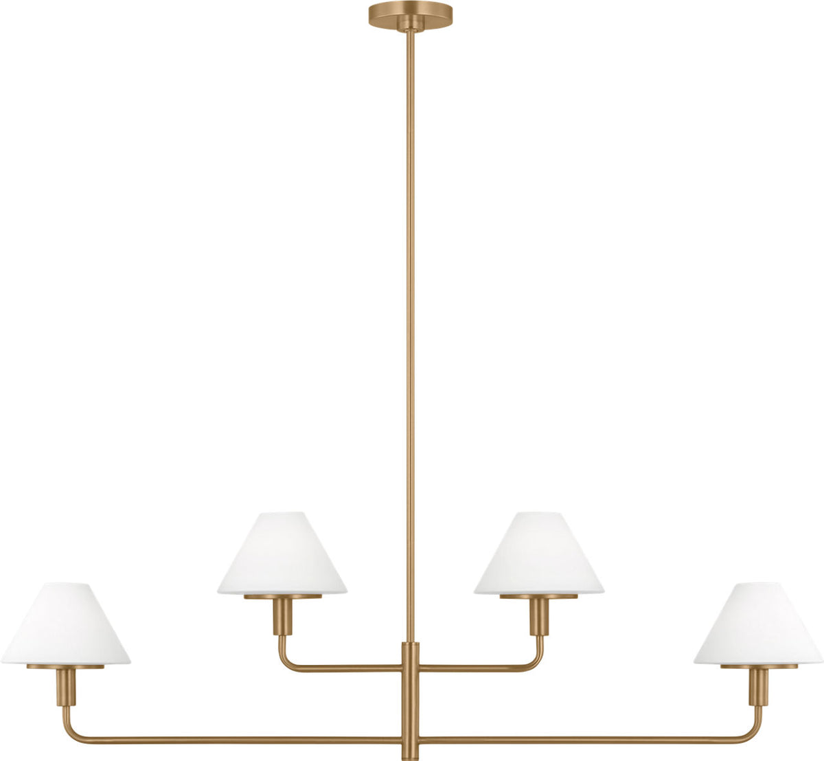 Generation Lighting GLC1244SB Mendota 4 light satin brass linear chandelier