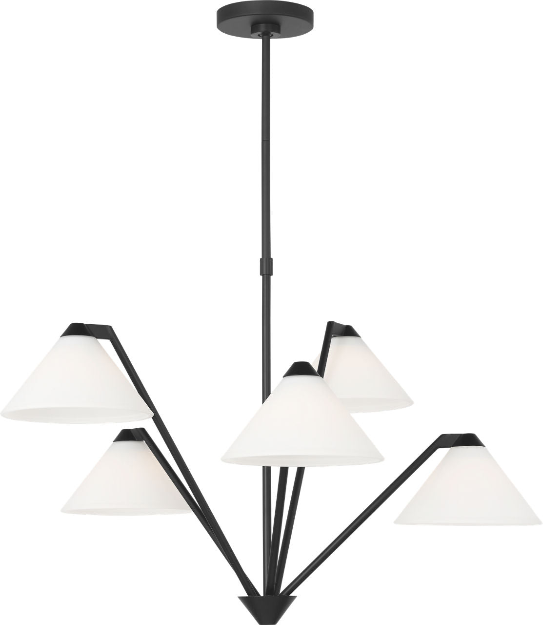 Generation Lighting GLC1255MBK Werley 5 Light Midnight Black Chandelier Ceiling Light