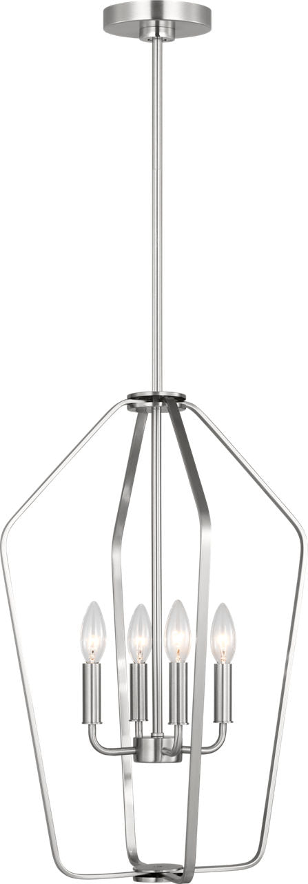 Generation Lighting GLC1264BS Kennan 4 Light Brushed Nickel Lantern Ceiling Light