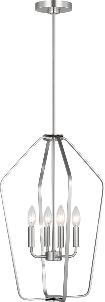 Generation Lighting GLC1264BS Kennan 4 Light 15.5 inch Brushed Nickel Lantern Ceiling Light