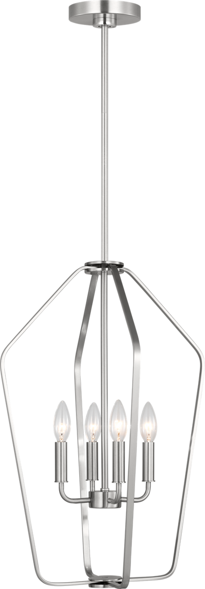 Generation Lighting GLC1264BS Kennan 4 Light 15.5 inch Brushed Nickel Lantern Ceiling Light