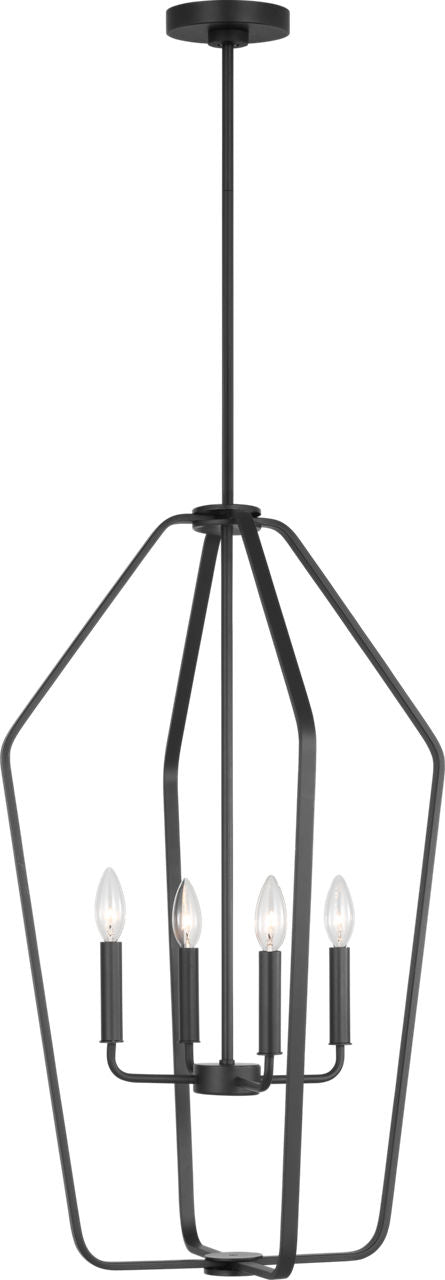 Generation Lighting GLC1274MBK Kennan 4 Light Midnight Black Lantern Ceiling Light