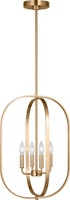 Generation Lighting GLC1304SBE Loretto 4 Light Satin Brass lantern pendant ceiling light
