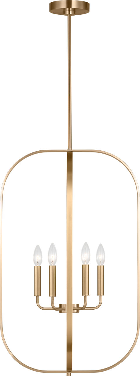 Generation Lighting Loretto 6 light satin brass lantern chandelier ceiling light