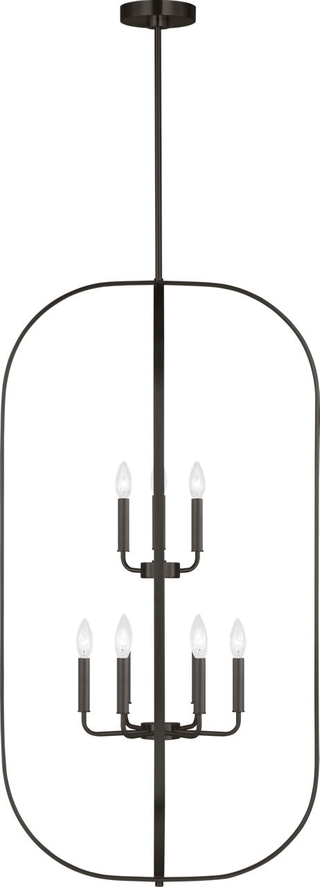 Generation Lighting GLC1329MBK Loretto 9 Light Midnight Black Chandelier Ceiling Light