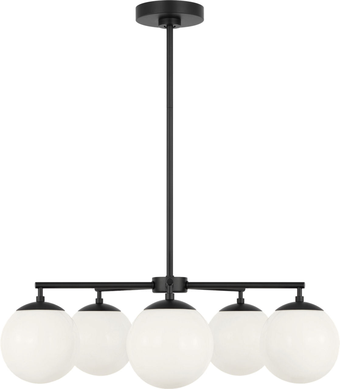 Generation Lighting GLC1795MBKE Nube 5 light midnight black chandelier ceiling light