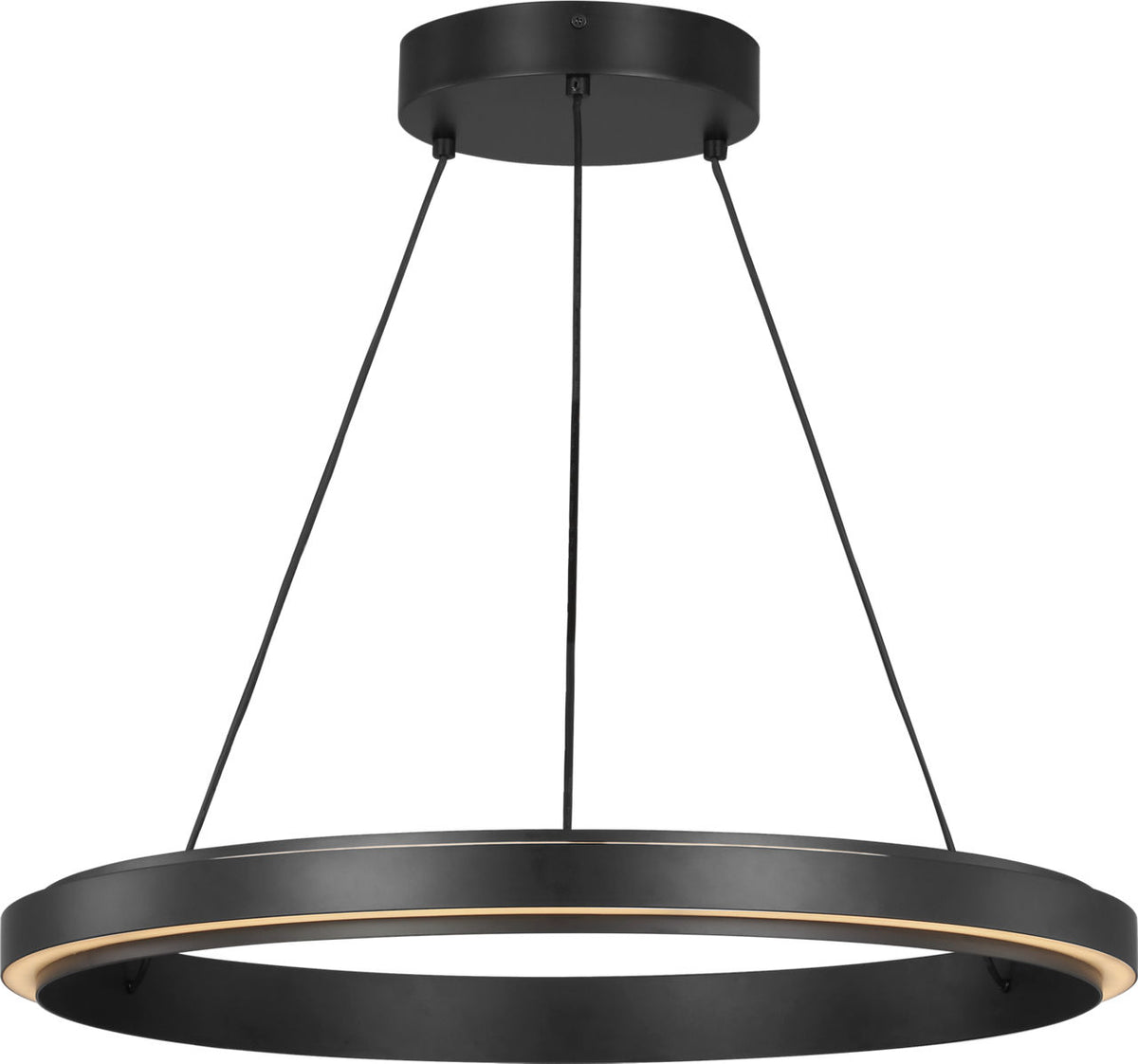 Generation Lighting GLC1891MBK Aro 24 inch Midnight Black LED chandelier ceiling light