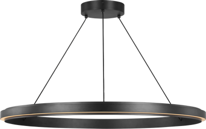 Generation Lighting GLC1901MBK Aro 1 Light 36 inch Midnight Black Chandelier Ceiling Light