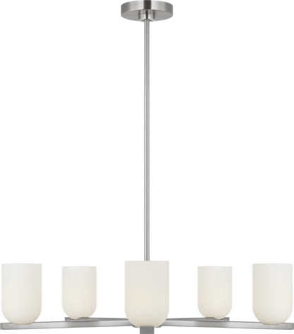 Generation Lighting GLC1935BN Neblina 5 Light 27.5 inch Brushed Nickel Chandelier Ceiling Light