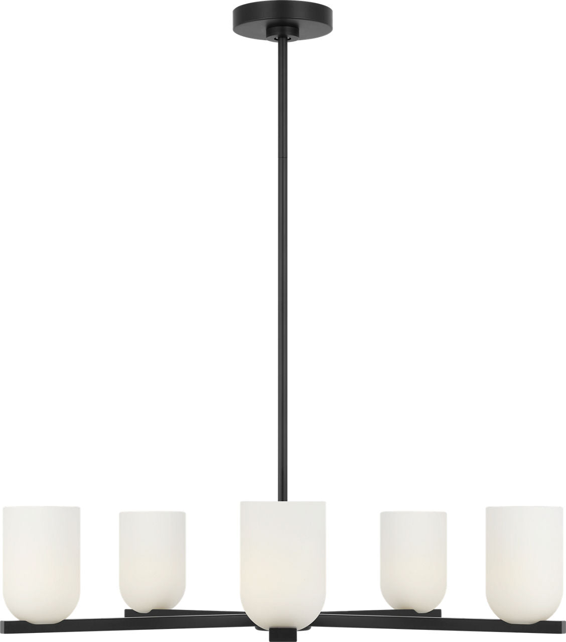 Generation Lighting GLC1935MBKE Neblina 5 Light Midnight Black Chandelier Ceiling Light