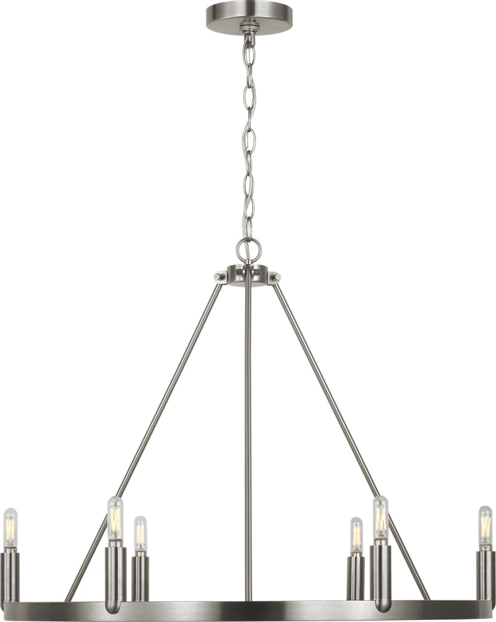 Generation Lighting GLC2016BNE Mirla 6 Light Brushed Nickel Chandelier Ceiling Light