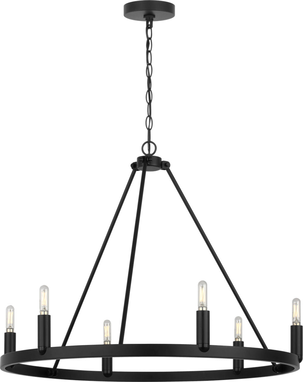 Generation Lighting GLC2016MBKE Mirla 6 Light Midnight Black chandelier ceiling light