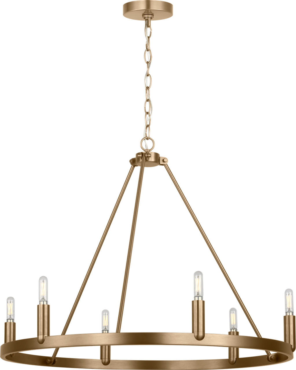 Generation Lighting GLC2016SB Mirla 6 light satin brass chandelier