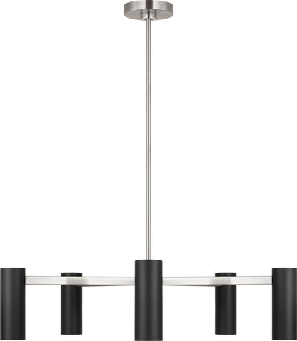 Generation Lighting GLC2055BNE Zentro 5 Light Brushed Nickel Chandelier Ceiling Light