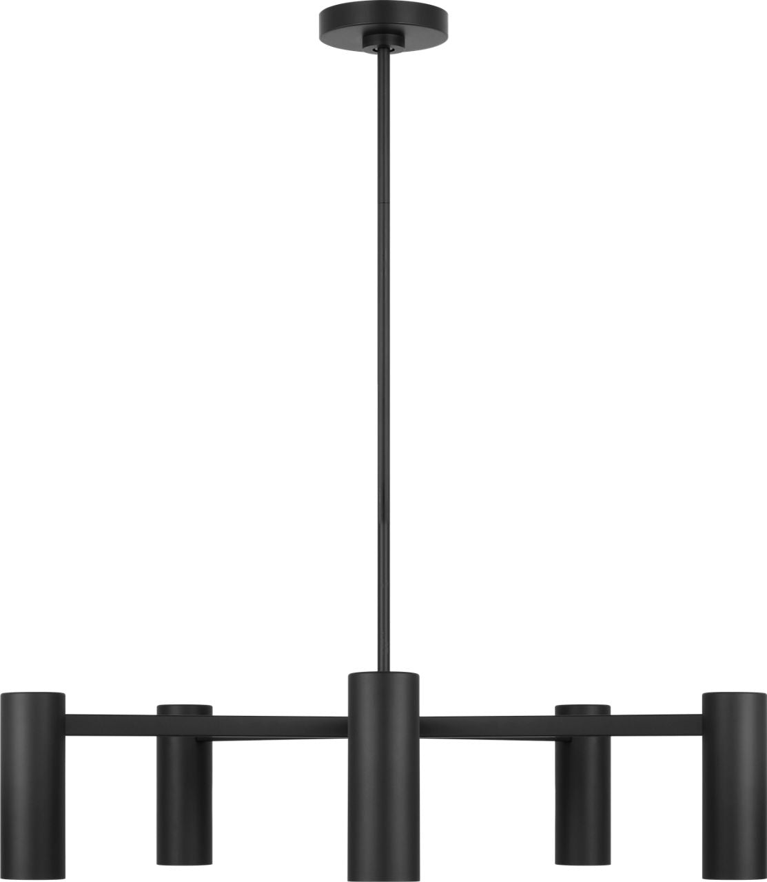 Generation Lighting GLC2055MBK Zentro 5 Light Midnight Black Chandelier Ceiling Light