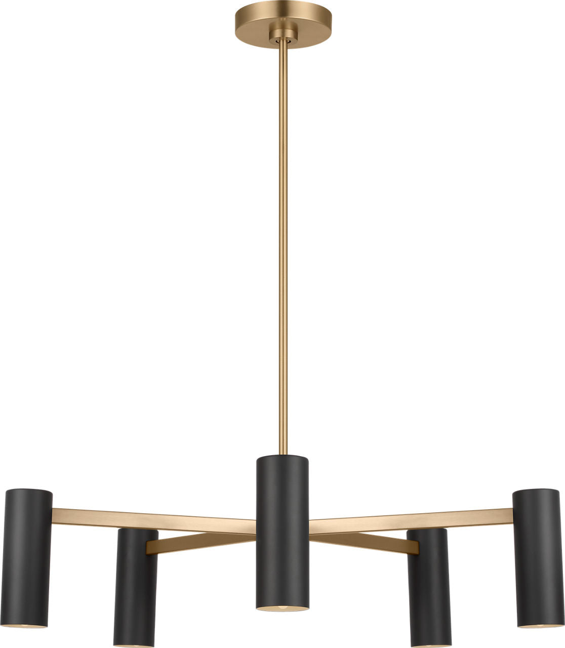 Generation Lighting GLC2055SB Zentro 5 light satin brass chandelier ceiling light