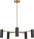 Generation Lighting GLC2055SBE Zentro 5 light satin brass chandelier ceiling light