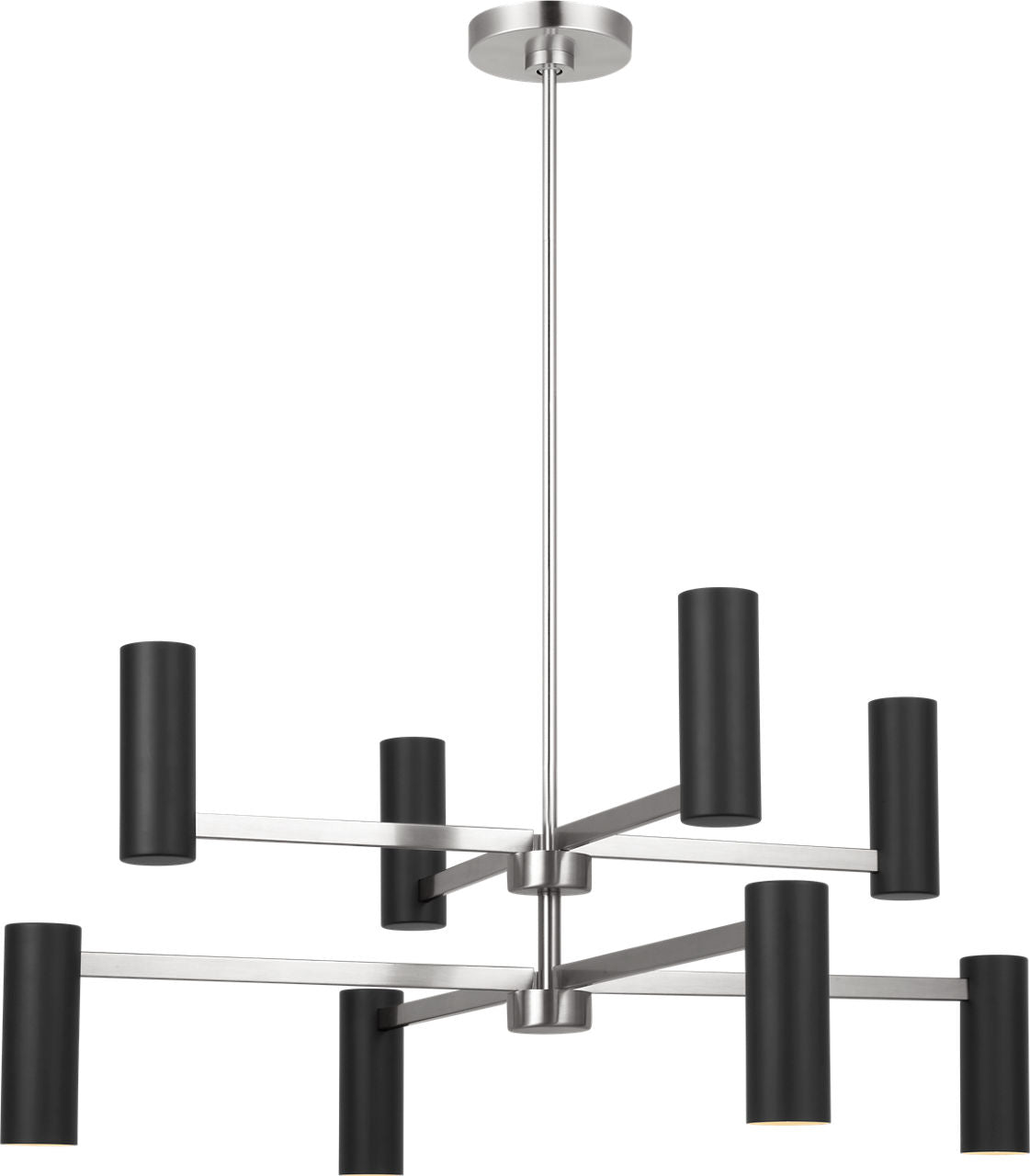 Generation Lighting GLC2068BN Zentro 8 light brushed nickel chandelier ceiling light