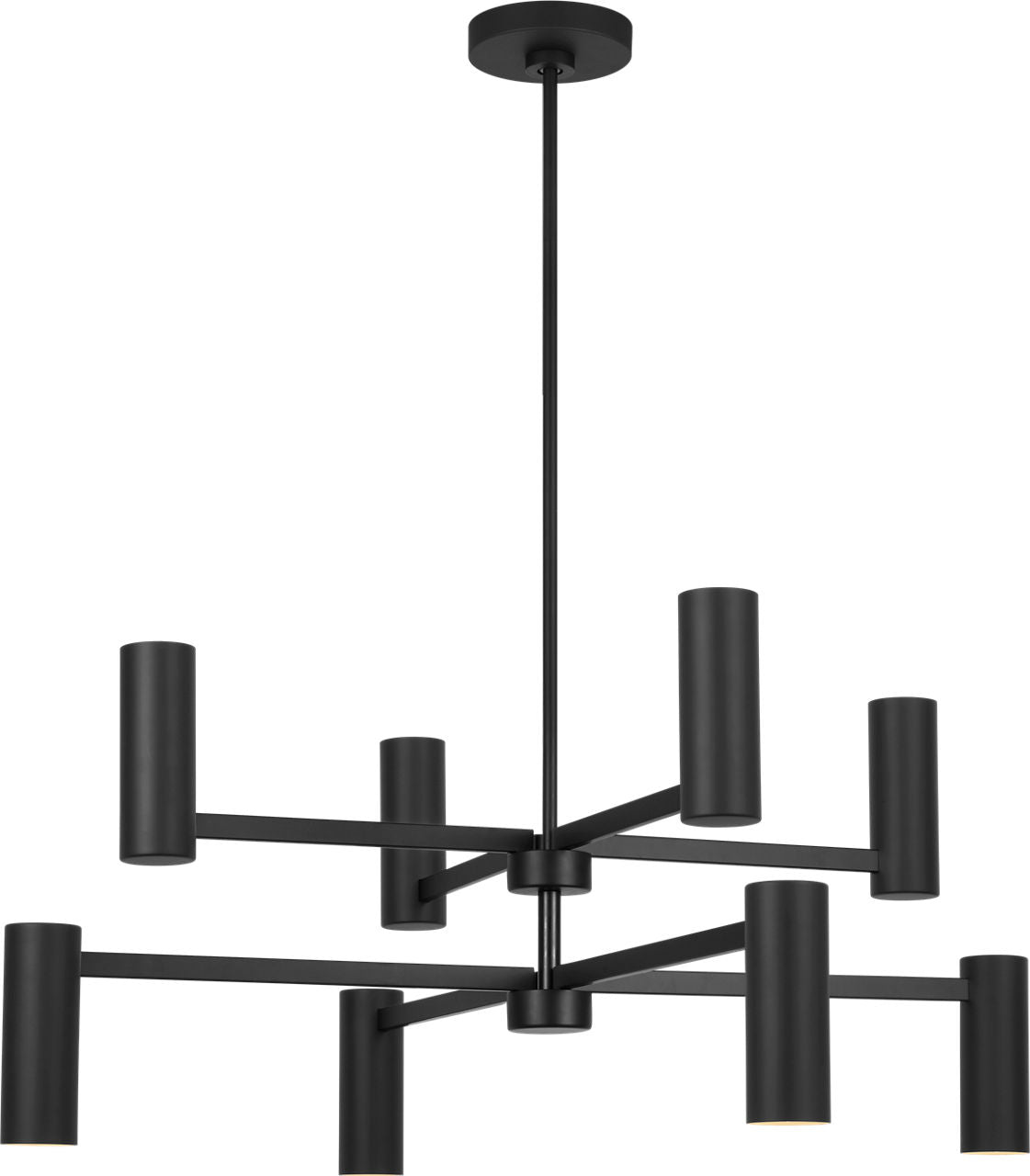 Generation Lighting GLC2068MBK Zentro 8 Light 36 inch Midnight Black Chandelier Ceiling Light