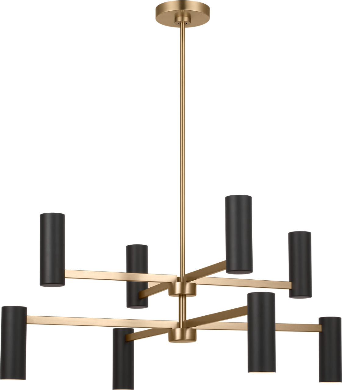 Generation Lighting GLC2068SBE Zentro 8 light satin brass chandelier ceiling light