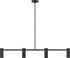Generation Lighting GLC2074MBKE Zentro 4 light midnight black linear chandelier ceiling light