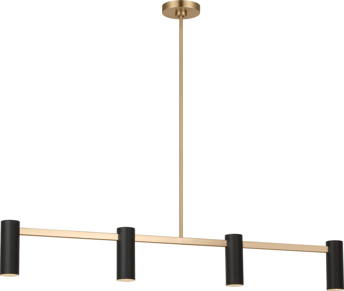 Generation Lighting GLC2074SBE Zentro 4 Light Satin Brass linear chandelier