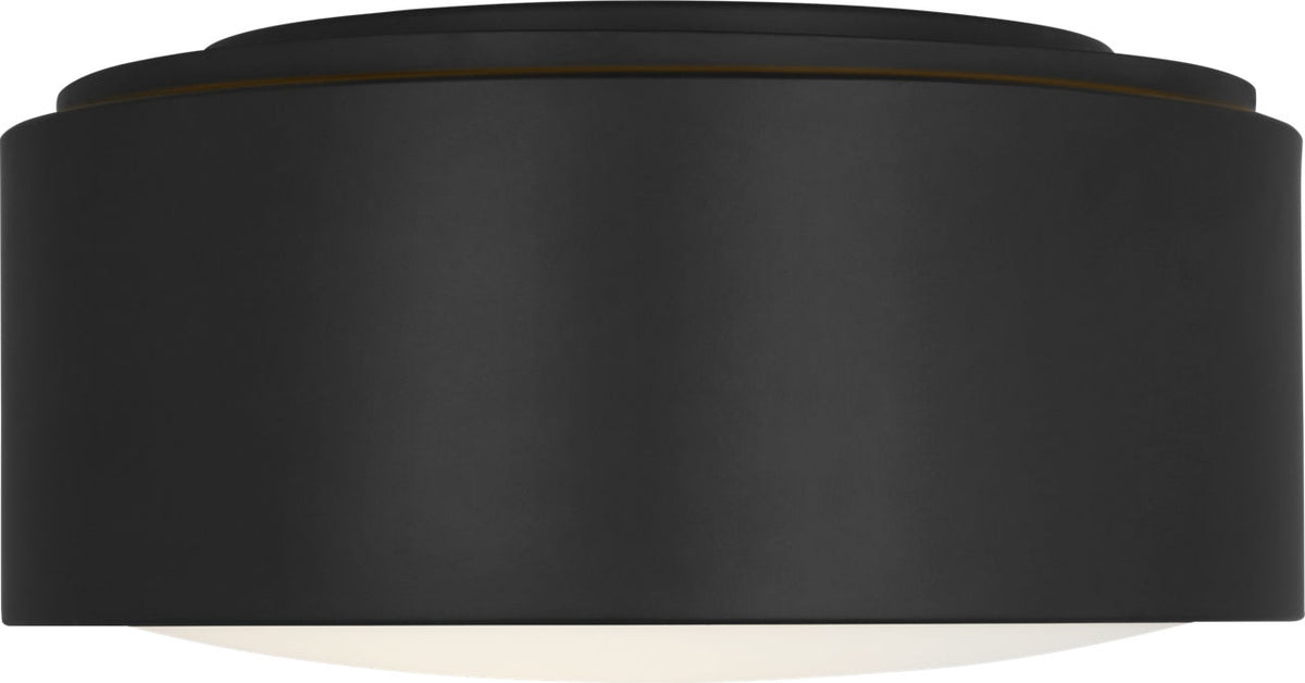 Generation Lighting GLF1041MBK Albee small flush mount ceiling light in midnight black